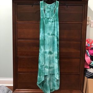 Green/white tie dye yoga dress